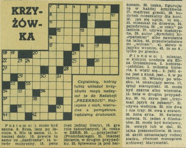 Nostalgiczny świat krzyżówek PRL u