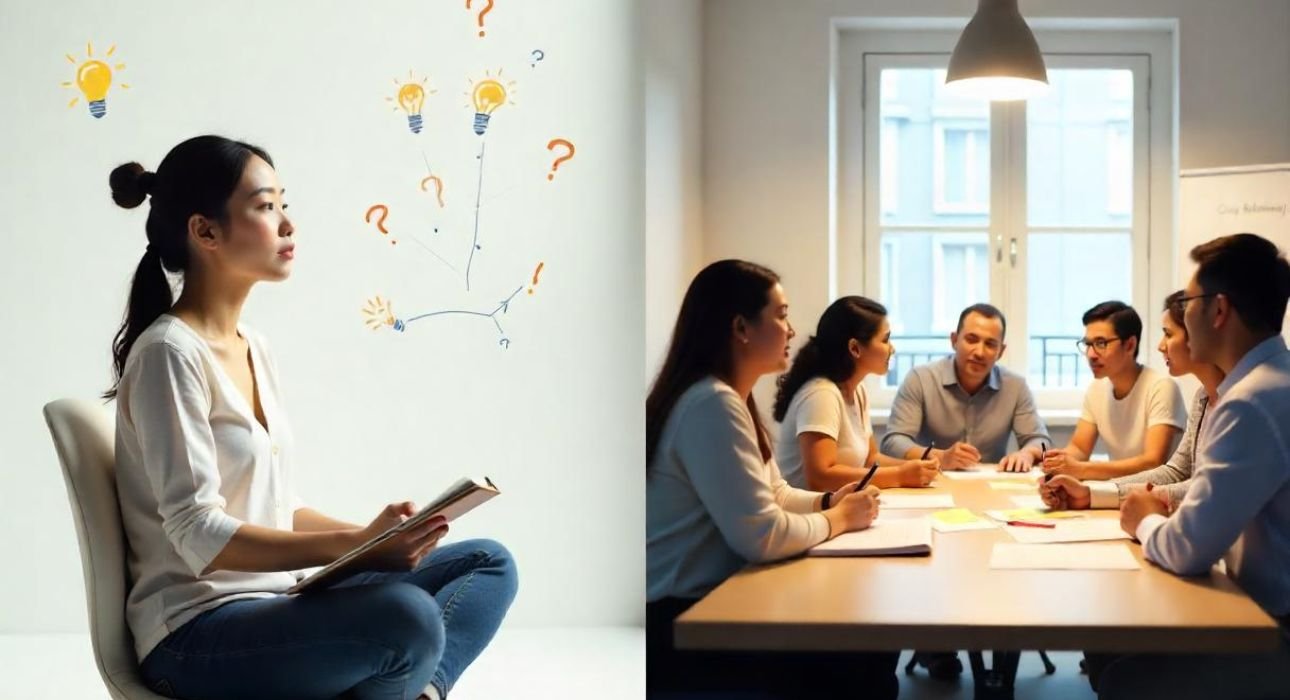 Ułożone markery, karteczki i tablica suchościeralna gotowe do sesji kreatywnej